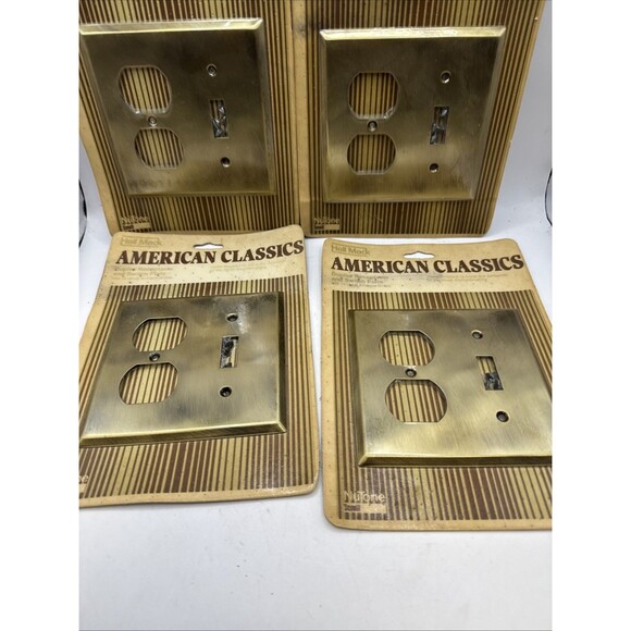 Vintage Light Switch/Outlet Covers Wooden metal Lot of 10 - Picture 2 of 5